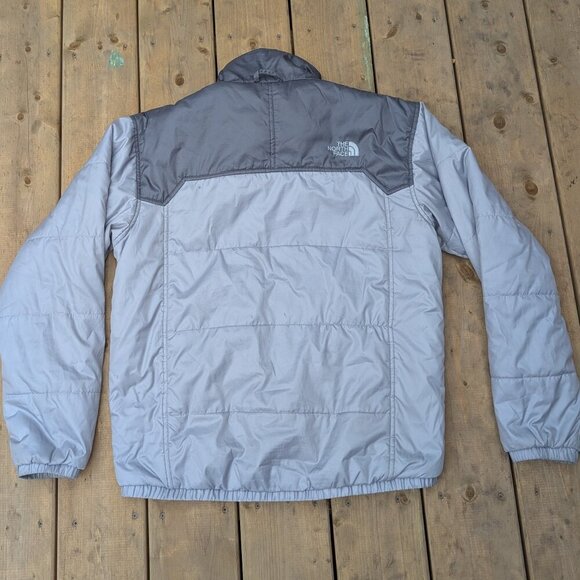The North Face Men's Puffer Jacket Gray Quilted Insulated Full Zip M - Picture 6 of 8